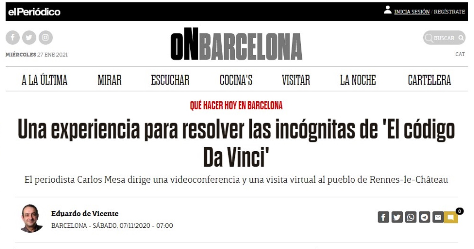 El Periodista Carlos Mesa al "On Barcelona " del Periodico 11/07/2020 gabinete de prensa