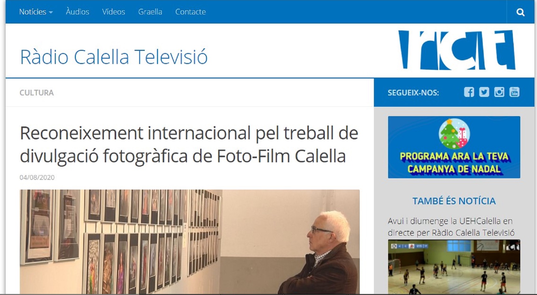 Foto-Film Calella a Ràdio Calella TV- 04/08/2020 gabinete de prensa