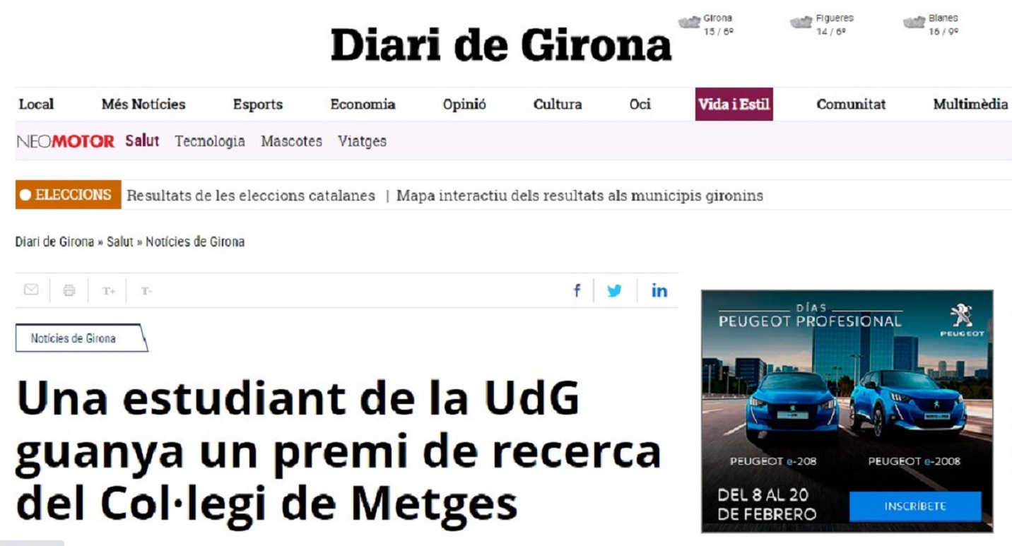 Marta Carrasco al Diari de Girona-12/12/2019 gabinete de prensa