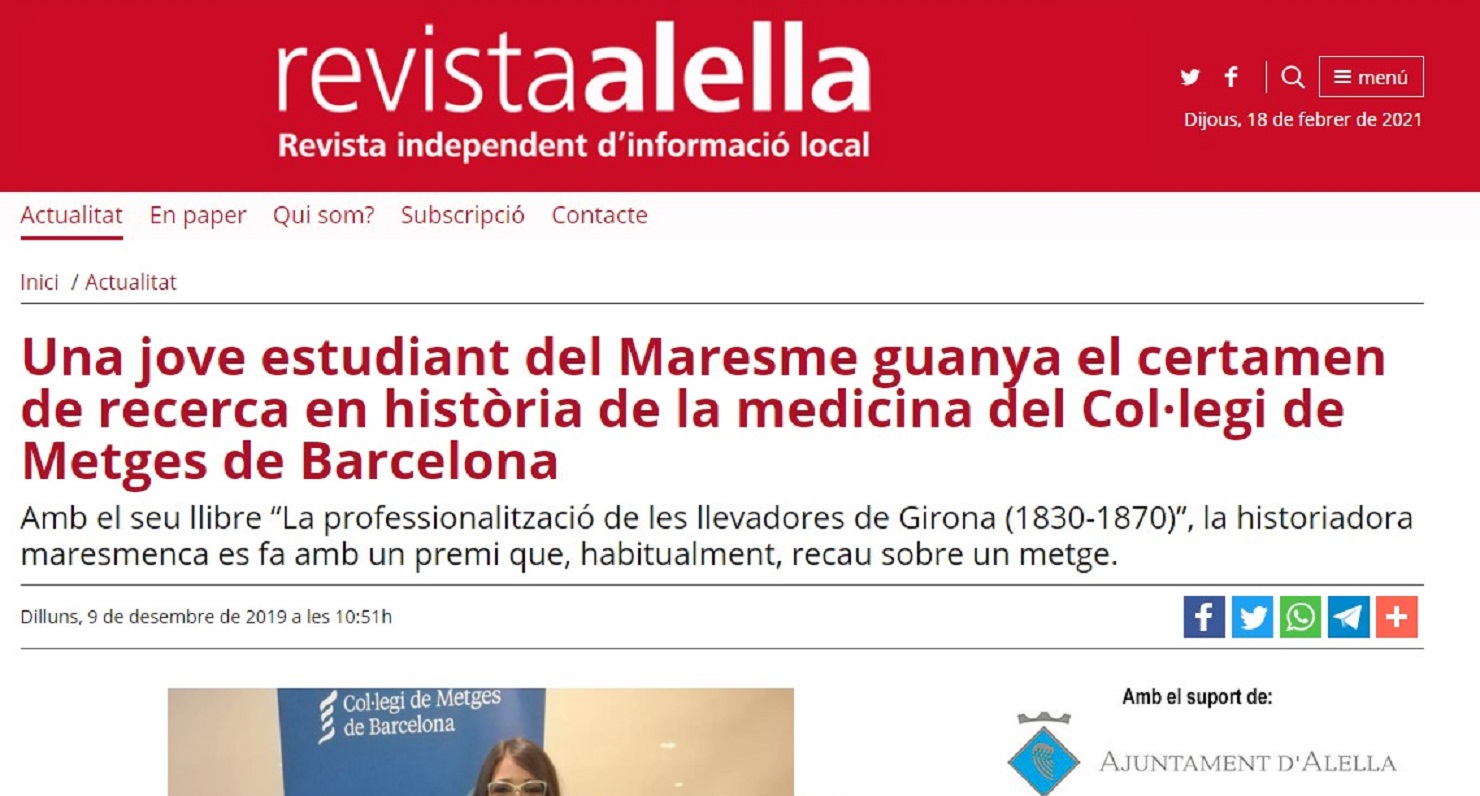 Marta Carrasco a revistaalella-09/12/2019 gabinete de prensa