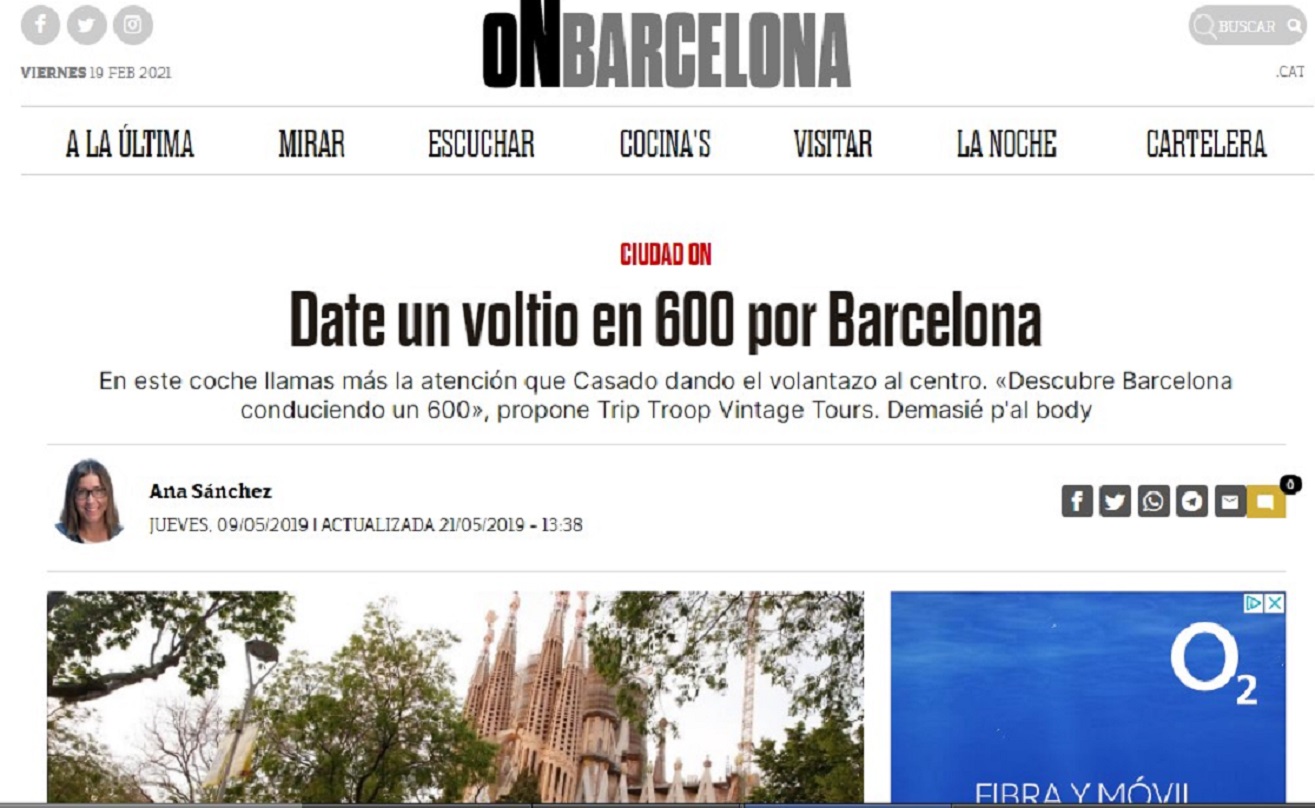 Trip Troop a "ON Barcelona de El Periodico" - 09/05/2019 gabinete de prensa