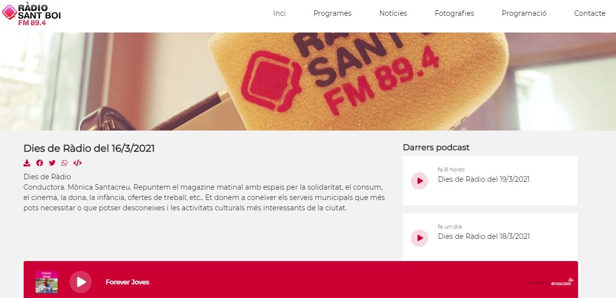 Glifing a Ràdio Sant Boi al minut 0' 12" - 16/03/2021 gabinete de prensa