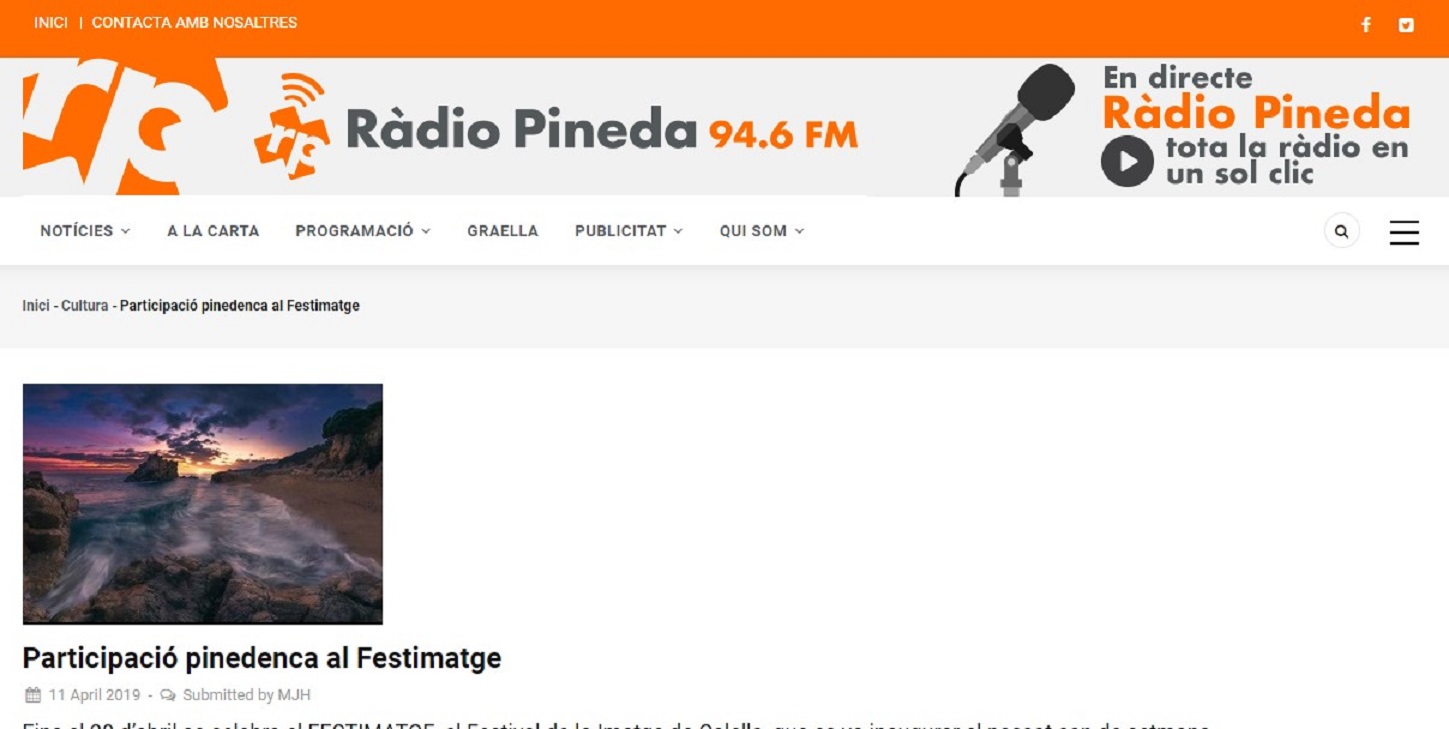 FESTIMATGE en Radio Pineda -11/04/2019 gabinete de prensa