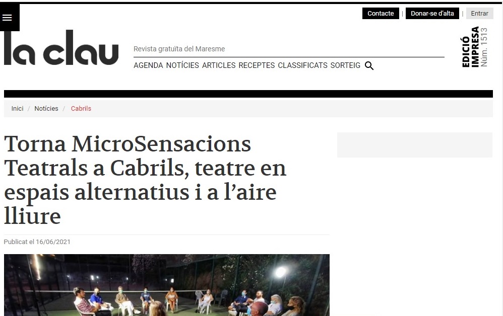 MicroSensacions Teatrals a "La Clau" - 16/06/2021 gabinete de prensa