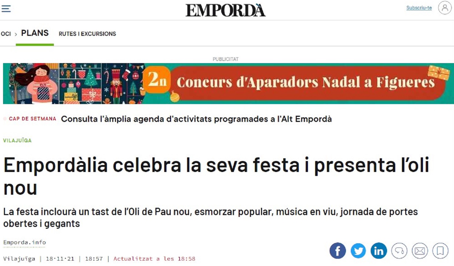 Empordàlia a Emporda.info - 18/11/2021 gabinete de prensa